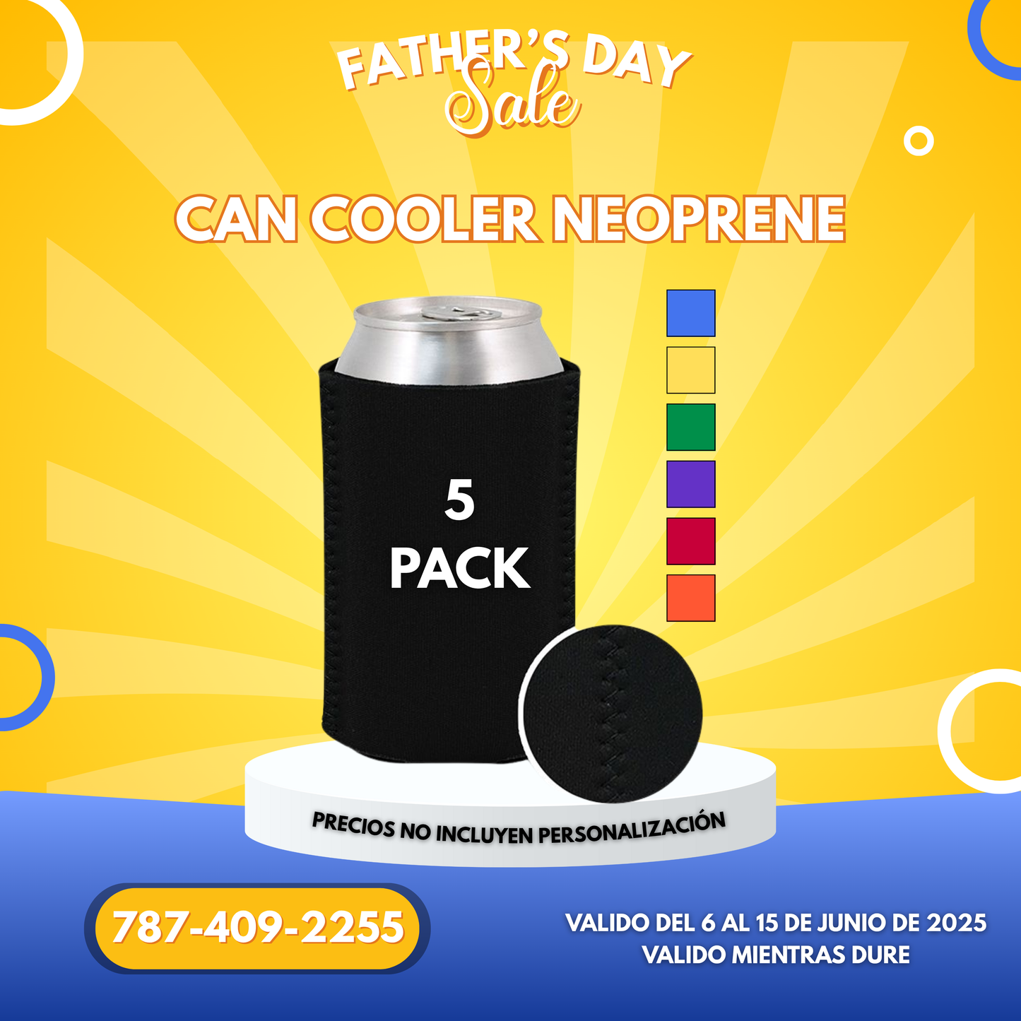 CAN COOLER NEOPRENE 5PACK