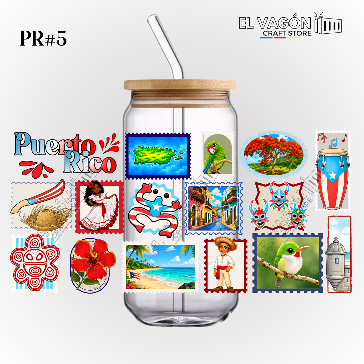 DTF UV - GLASS CAN WRAP (PUERTO RICO)