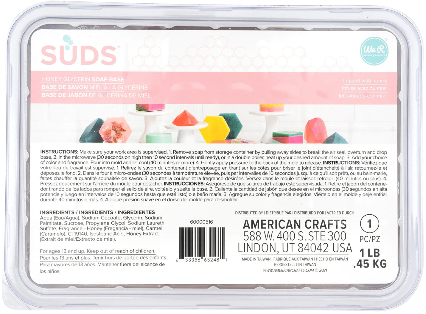HONEY GLYCERIN SOAP BASE - SUDS
