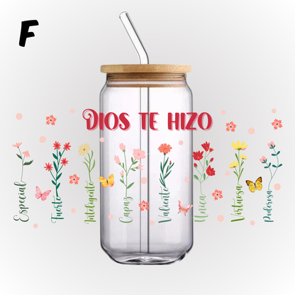 UV DTF - GLASS CAN WRAP (MENSAJES DE DIOS)