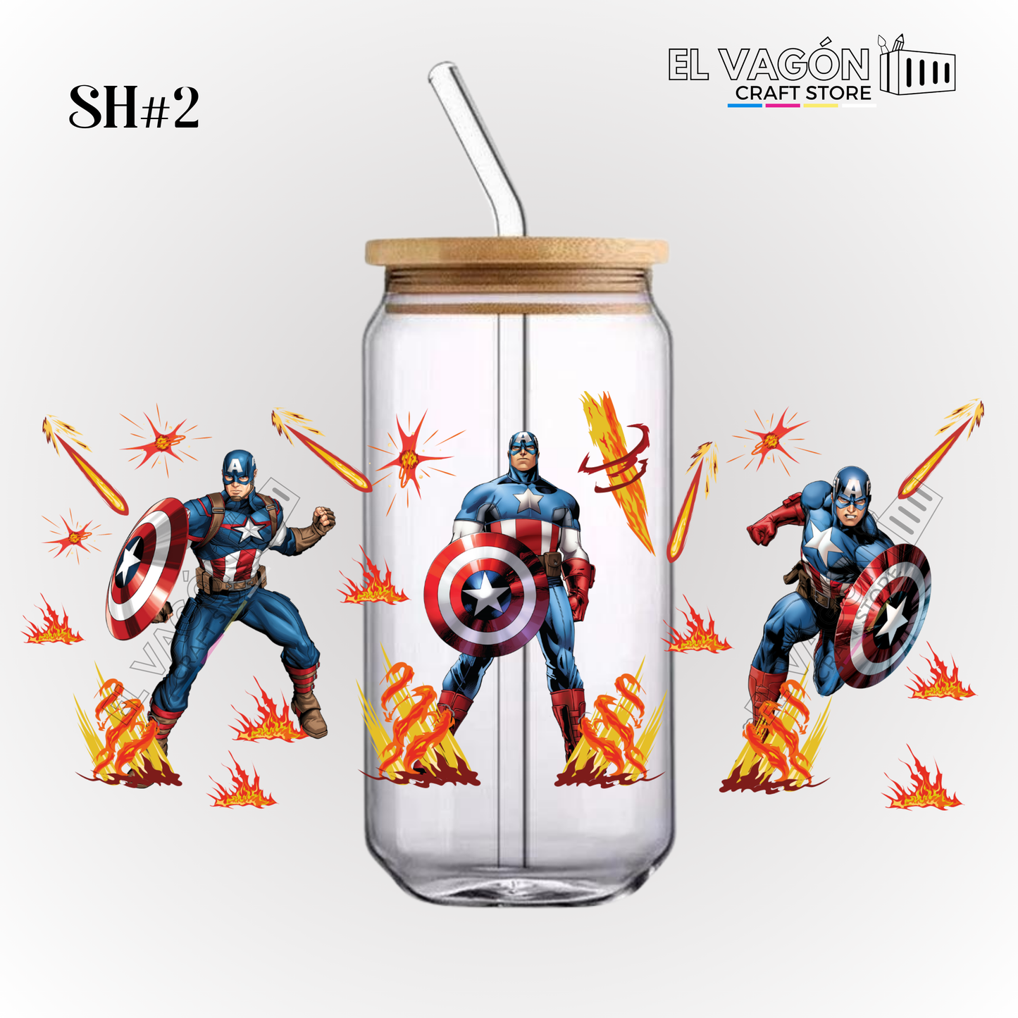 DTF UV - GLASS CAN WRAP (SUPER HEROES)