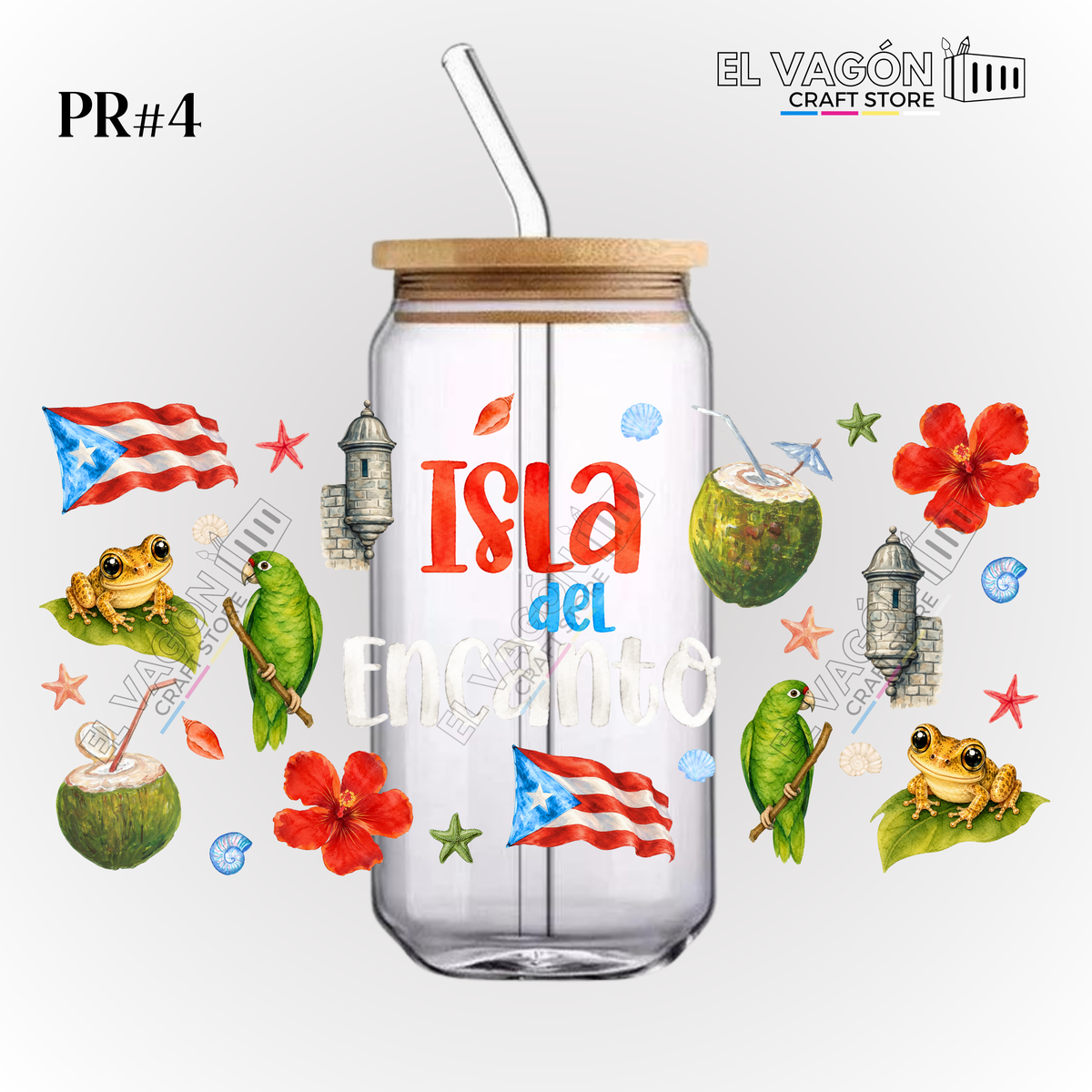 DTF UV - GLASS CAN WRAP (PUERTO RICO)