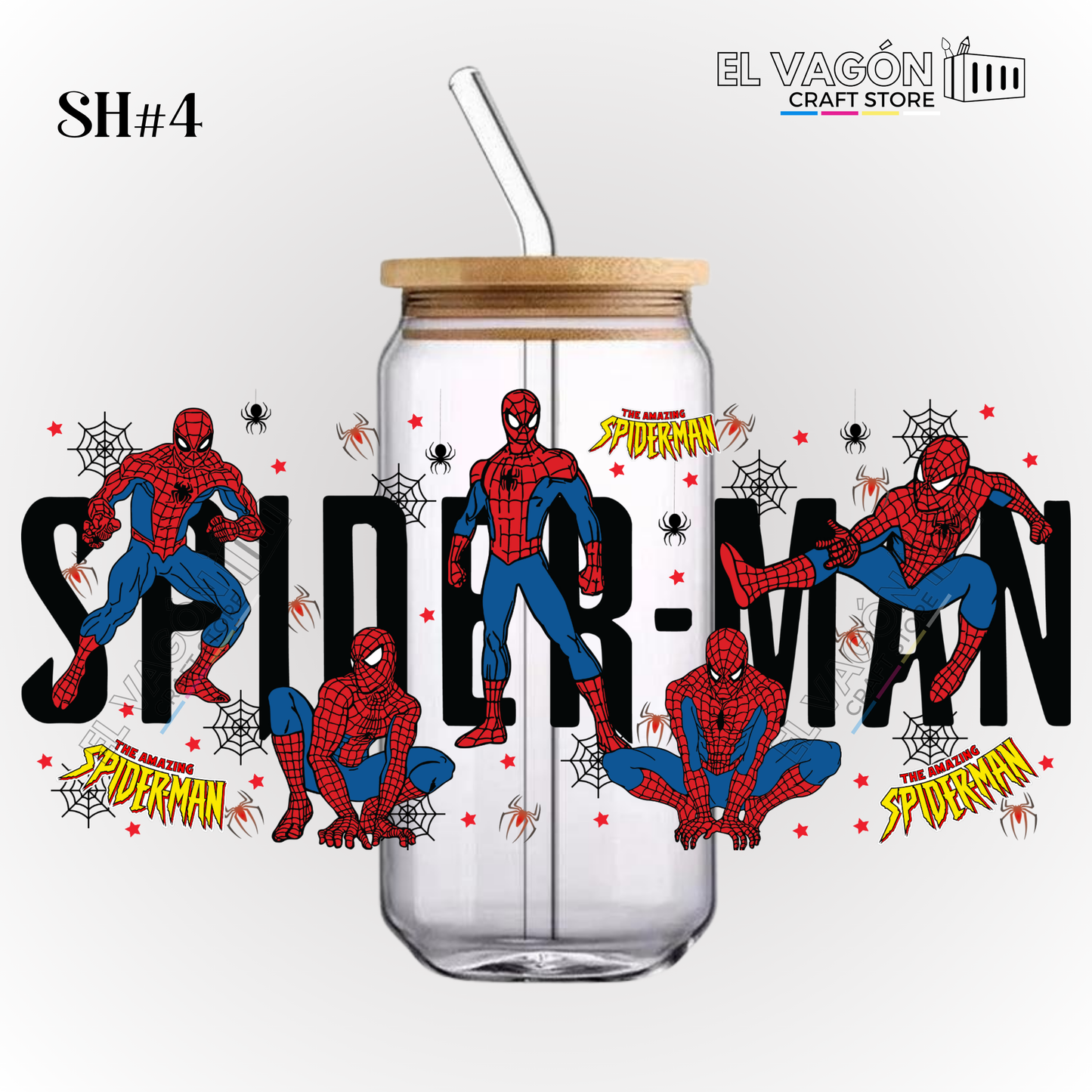 DTF UV - GLASS CAN WRAP (SUPER HEROES)