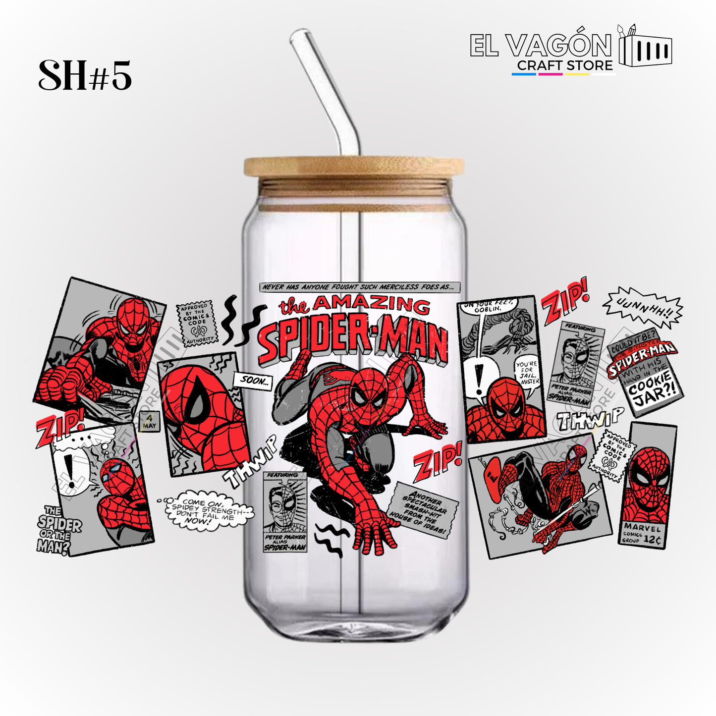 DTF UV - GLASS CAN WRAP (SUPER HEROES)