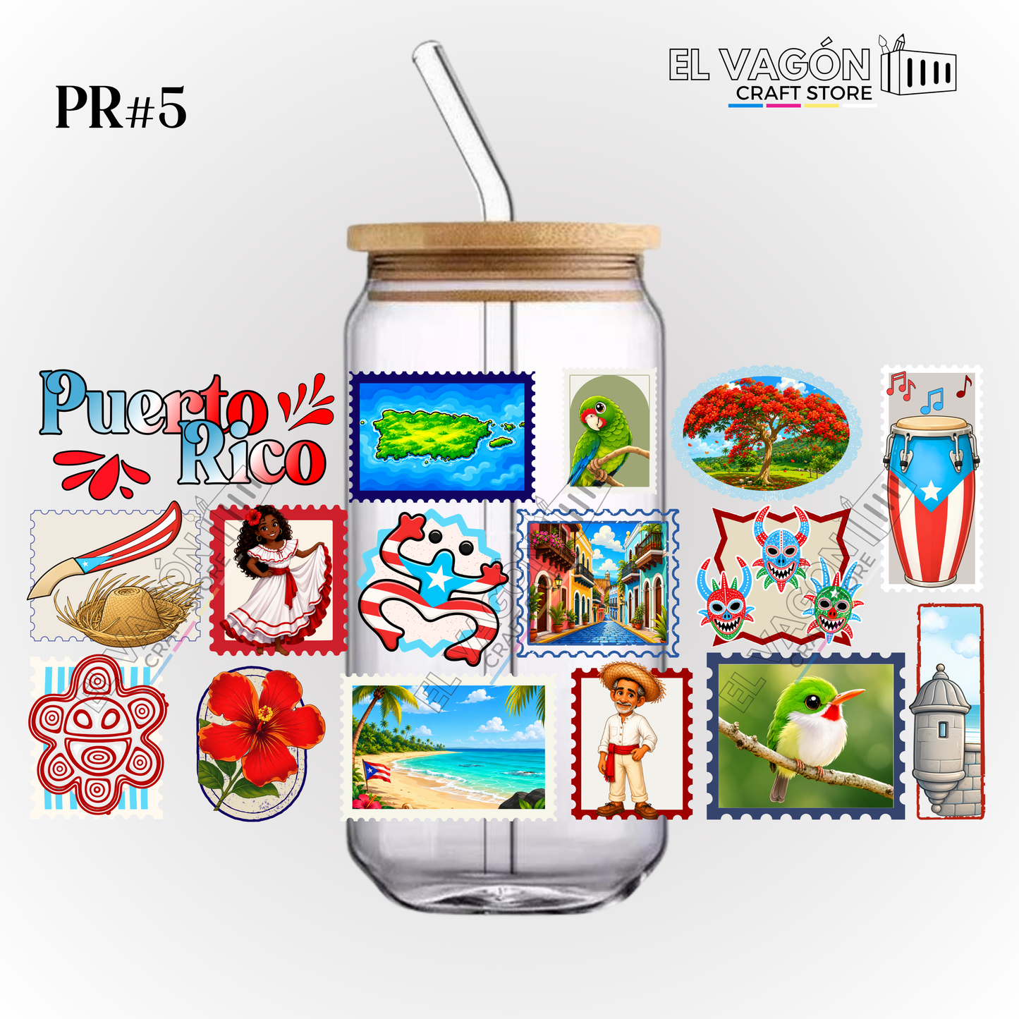 DTF UV - GLASS CAN WRAP (PUERTO RICO)