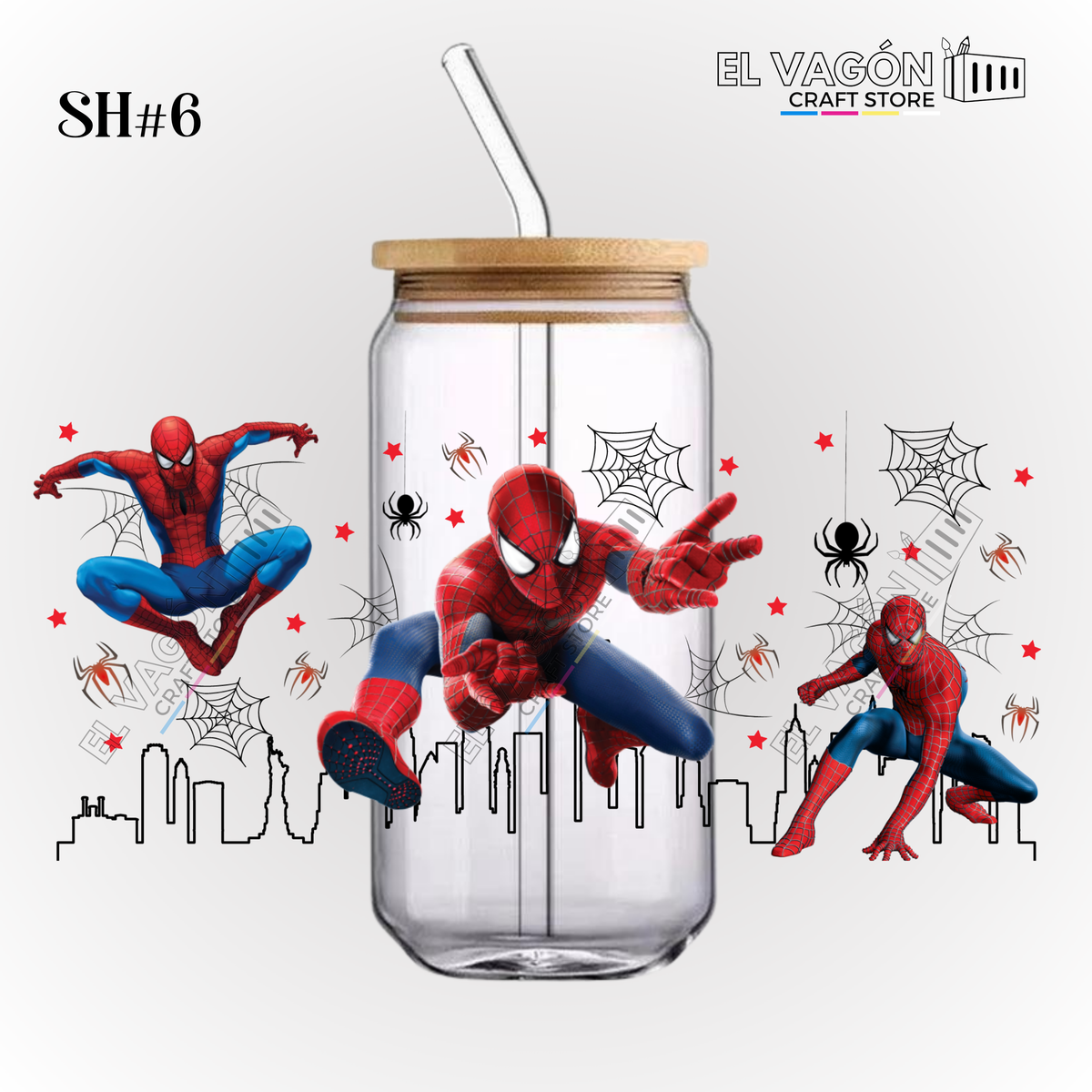 DTF UV - GLASS CAN WRAP (SUPER HEROES)