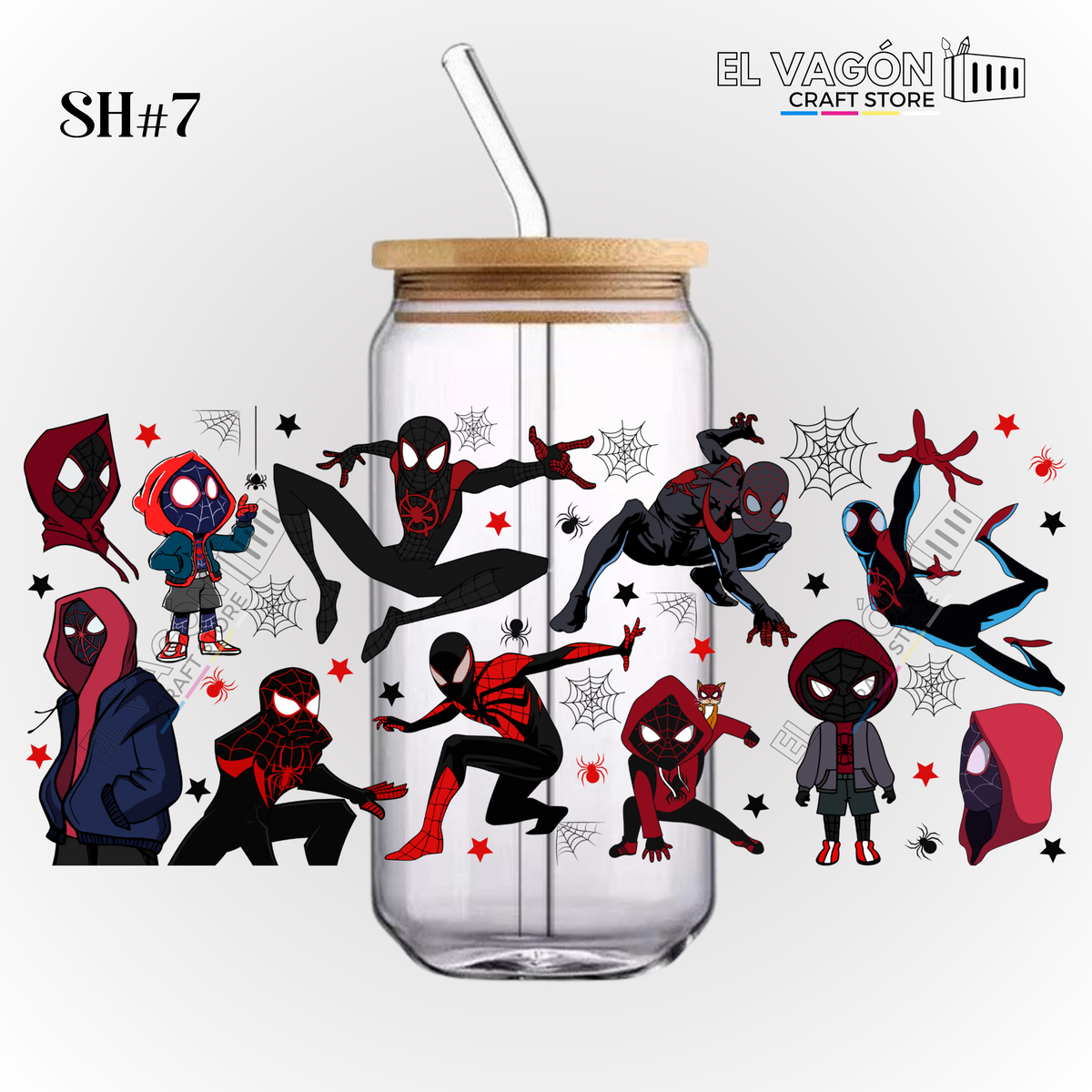 DTF UV - GLASS CAN WRAP (SUPER HEROES)