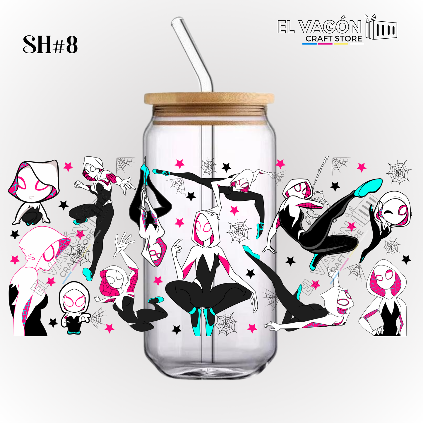 DTF UV - GLASS CAN WRAP (SUPER HEROES)