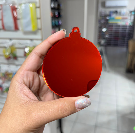 Ornamento de Acrílico Rojo / Acrylic Ornament with Mirror Effect
