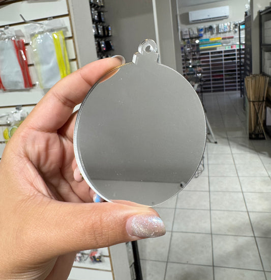 Ornamento de Acrílico Plata / Silver Acrylic Christmas Ornament