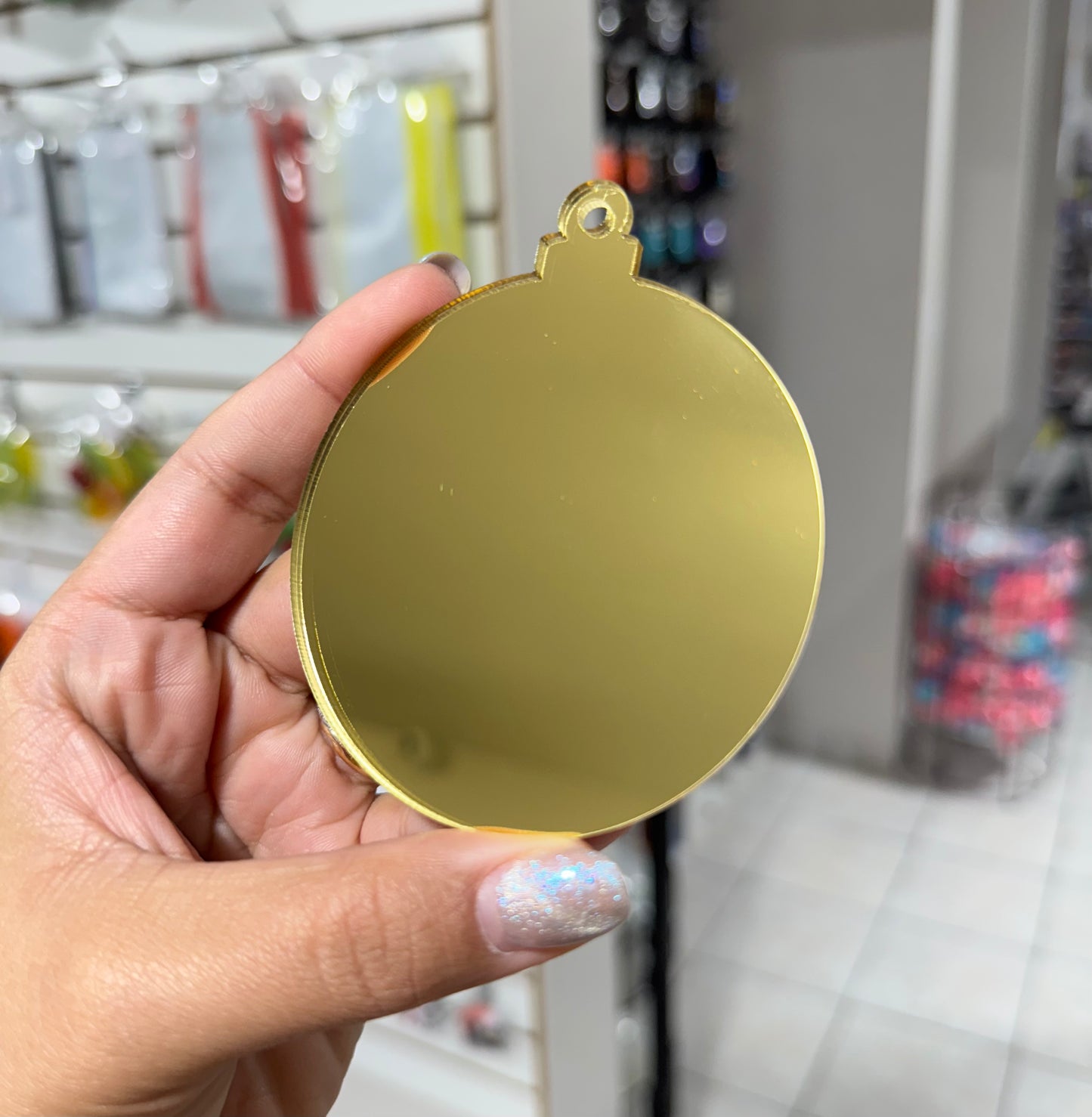 Ornamento de Acrílico Oro / Gold Acrylic Christmas Ornament