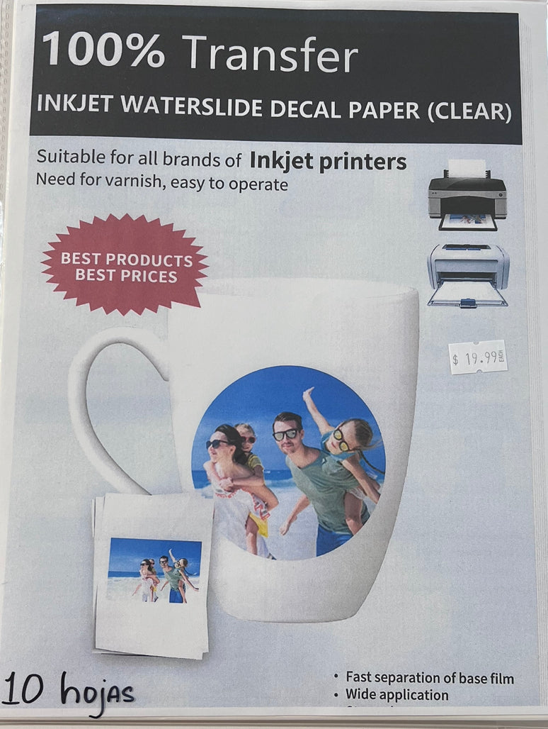 Waterslide Decal Paper - INKJET