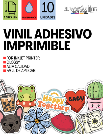 Vinyl Adhesivo Imprimible 10pcs (Sticker Paper) - Glossy