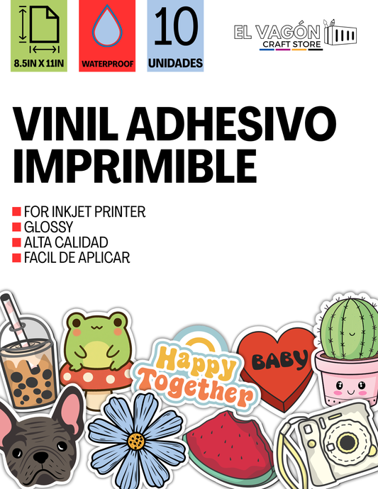 Vinyl Adhesivo Imprimible 10pcs (Sticker Paper) - Glossy
